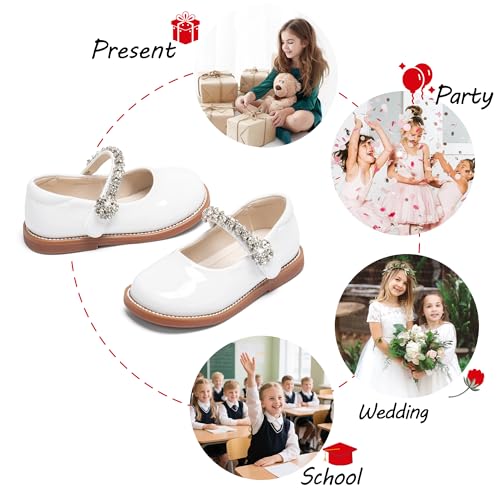 Image of PHIRAMIN Toddler Girl Mary Jane Dress Shoes-Little Girl School Uniform Shoes for Wedding Party
