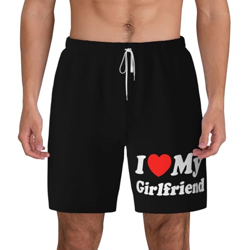 2 in 1 Mens I Love My GF Girlfriend Swim Trunks I Heart My GF Girlfriend Swim Shorts Swim Suits Board Shorts2
