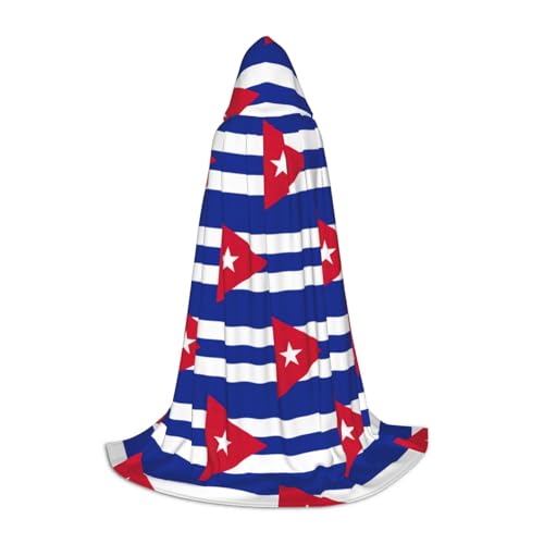 SDEGTHO Capa larga con capucha de la bandera cubana para Halloween, para carnavales, disfraz de mascarada
