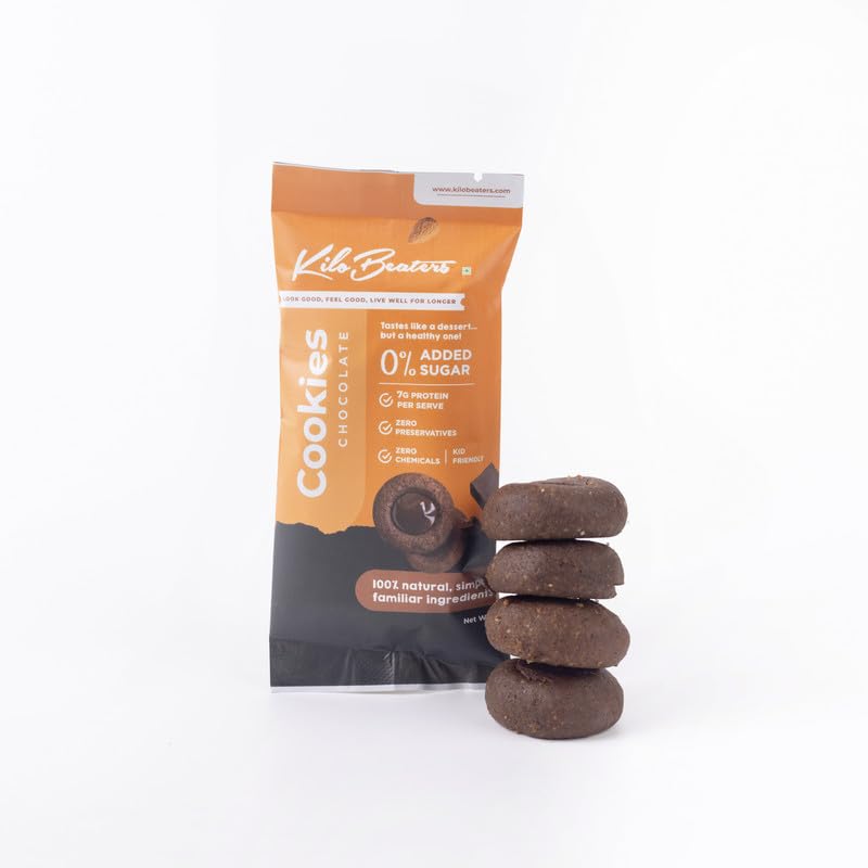 KILOBEATERS Keto Friendly Chocolate Dessert Healthy Diet Cookies Biscuits Snacks for Diet, With Sugar Free, No Maida, Zero Sugar & Zero Preservatives, 30 grams - (Travel Pack of 15)