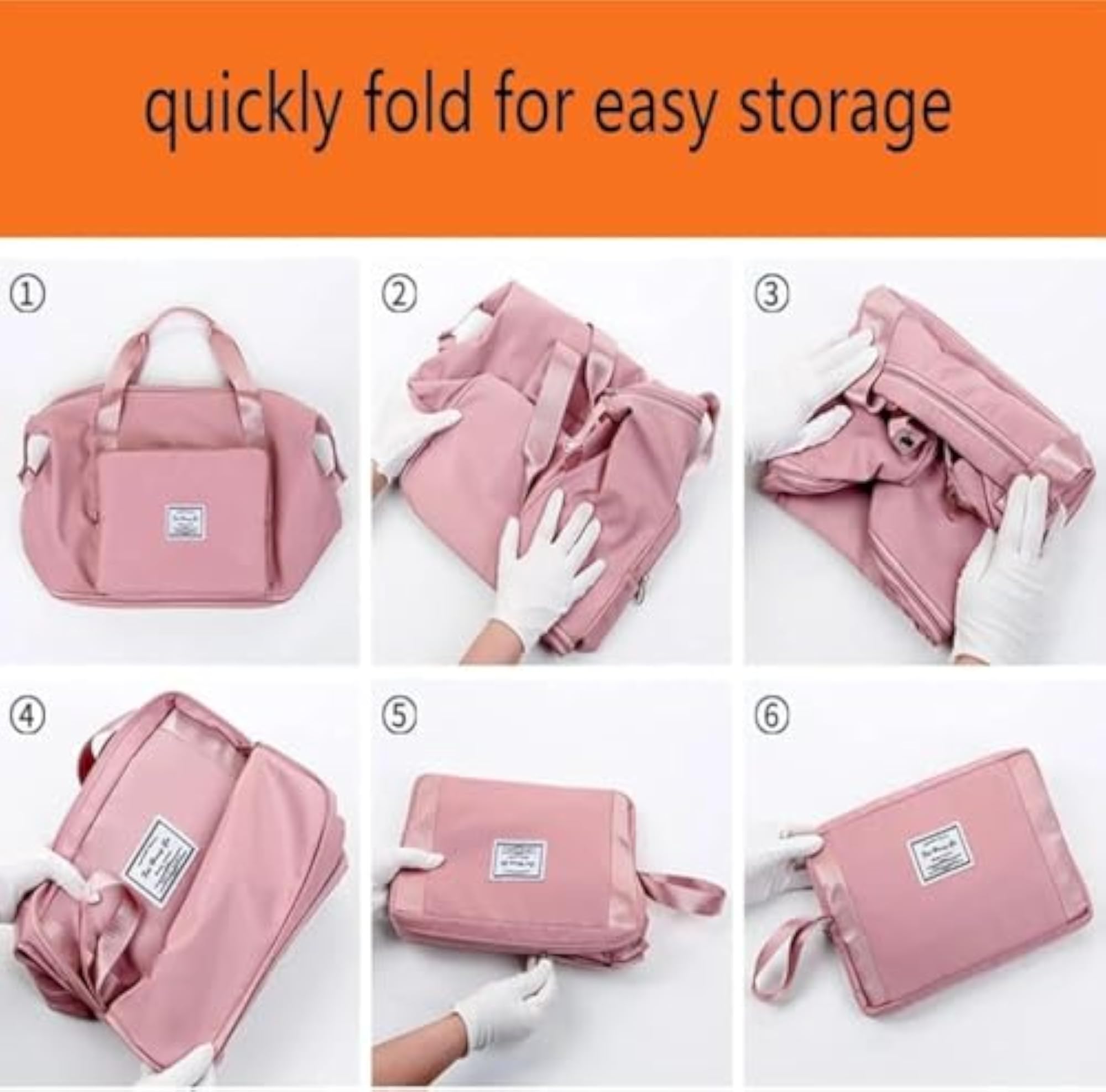Foldable Travel Duffel Bag, Lightweight Waterproof Weekender Tote