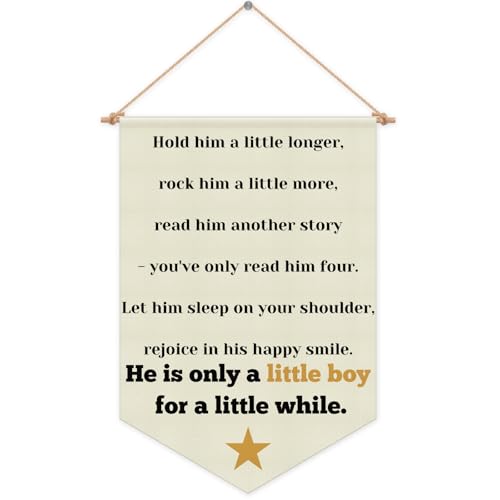 Nursery Wall Banner Baby Shower Gifts for Boys Hanging Pennant Flag Banner for Playroom Nursery Bedroom Game Room Front Door Kids Room Decor Baby Boy Wall Sign Decor Christmas Birthday Gifts Linen