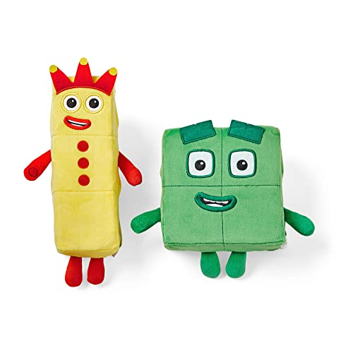 Learning Resources Numberblocks Trzy i Cztery, Pluszowe zabawki-przytulanki Numberblocks Trzy i Cztery, Pluszaki Numberblocks dla dziewczynek i chłopców