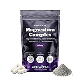 Extracted Magnesium Complex 300mg - 30 Day Supply - Triple Magnesium Blend with Bisglycinate - High Absorption Vegan & Non-GMO - Supports Bone Health, Sleep, Muscle Growth Supplements, 60 Capsules