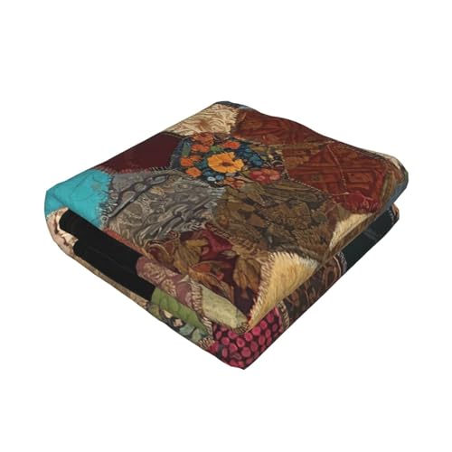 EZDLOWVBA Coperta in pile con stampa patchwork in stile africano, per divano e letto, accogliente, morbida, leggera, calda, per tutte le stagioni