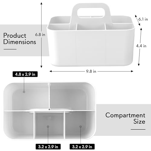 Image of Tiawudi Multipurpose Caddy Organizer, Plastic Caddy with Handle, Stackable Desk Organizer for Stationery, Marker and Pencil, Office Supplies Organizer, Dorm Caddy