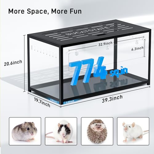Image of BUCATSTATE Hamster Cage 2.0, Large Hamster Enclosure (39in, Black)