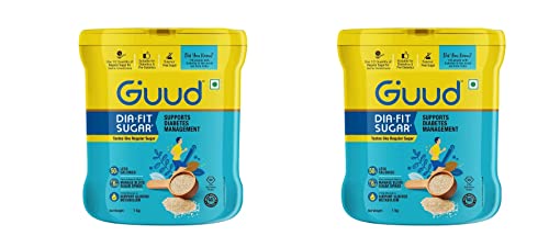 Image of Guud- Dia Fit Sugar 1kg | Low Calorie & Low GI White Granulated Sugar | 50% Less Calories | Low GI & Sulphur Free | Enriched with Herbs |1 kg Guud Sugar equals to 2 kg Regular Sugar | No After Taste