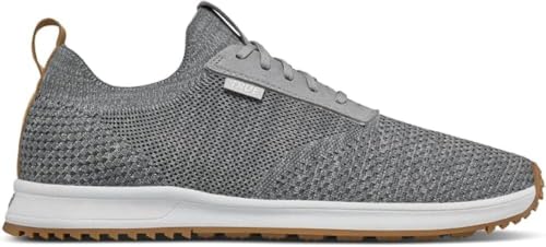 TRUE Linkswear All Day Knit 2 Breathable Lightweight Golf and Lifestyle Shoe for Men's with Stretch Knit Upper and Versatile Traction, Goat Grey - 12