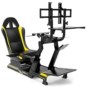 Extreme Simracing Racing Simulator Cockpit With All Accessories (Black/Yellow) – VIRTUAL EXPERIENCE V 3.0 Racing Simulator For Logitech G27, G29, G920, G923, SIMAGIC, Thrustmaster And Fanatec