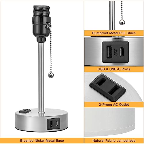 image for Dicoool Grey Bedroom Lamp for Nightstand - 3 Color Temperature Table L
