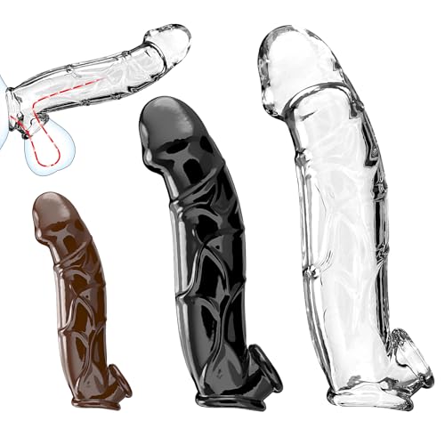 3er Pack Penismanschetten Sex Spielzeug für die Männer - Couples Sex Toys Cock Sleeve,Penishülle für Penisverlängerung und Zeitverlängerung,Sexspielzeug für Paare Extrem Sex,Penis Sleeve Silicone