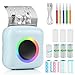 GuKKK Mini Impresora para Movil, Impresora Fotográfica, Portátil Mini Impresora Bluetooth Impresora Termica, Inalámbrico Impresora Térmica con LED de 7 Colores, Movil Impresora Fotos, para Fotos Nota