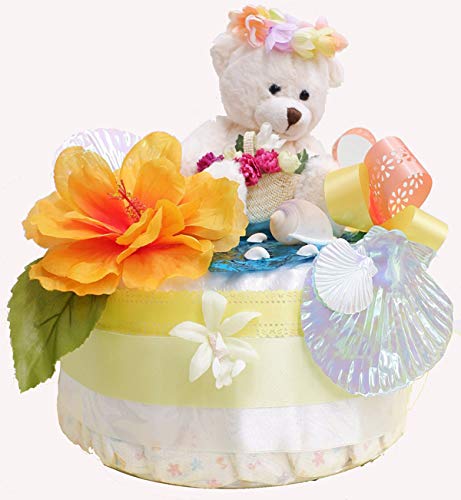 Amazon.co.jp: 【おむつケーキ ハワイのクマちゃん・オレンジ】 おむつ 