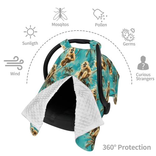 Housse de siège auto bébé singe tropical et couverture d'allaitement