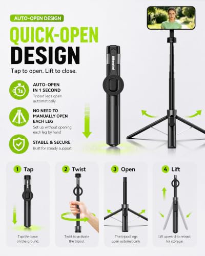 Image of UBeesize 71 inch Phone Tripod Stand & Magnetic Selfie Stick Tripod for iPhone