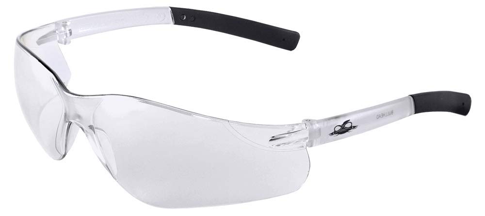 Bullhead Safety Eyewear BH511 Pavon, Crystal Clear Temples, Clear Lens, Clear TPR Temple Tips (1 Pair)