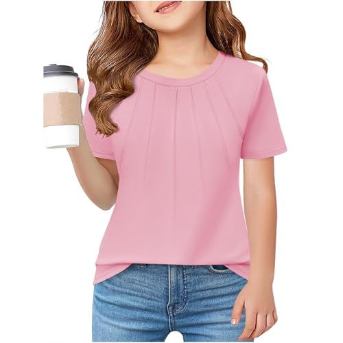 Youth Boys Girls Crewneck T Shirts Plain Breathable Loose Short Sleeve Tee Quick Dry Athletic Blouse Lightweight Overshirt2