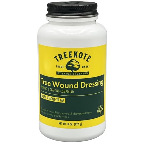 Treekote Wound Dressing Brushtop 8 OZ for Trees and Shrubs - Healing Paste and Tree Wound Sealer...