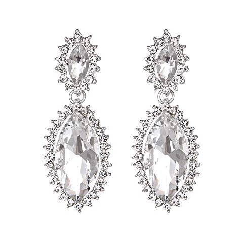 Youfir Bridal Sparkly Rhinestone Crystal Wedding Earrings for Bridesmaids Gift(Clear) Cover