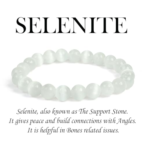 Image of Reiki Crystal Products Natural Crystal Stone 8 mm Round Bead Bracelet for Men & Women | Stretchable Gemstone Bracelet for Meditation, Yoga, Reiki & Daily Wear