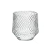 ih casa dÃ©cor Round Glass Candle Holder (Chevron) -Set of 4 candleholders, Clear