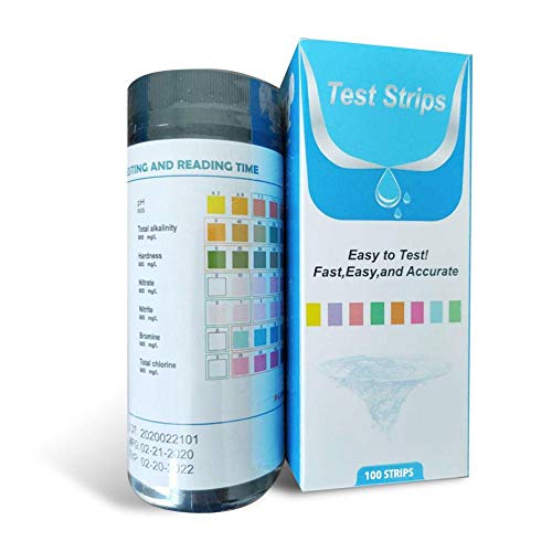 100 Pcs Water Test Strips, 18 in 1 Water Quality Test Strips, Water Hardness Test Strips, Drinking Water Test Strips, Easy Use to Test Total Hardness, Water Softener