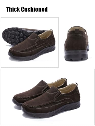 Men's Canvas Platform Arch Support Walking Loafers Comfortable Slip-On Soft Soles Lightweight Breathable Thick Cushion Casual Orthotic Hiking Sneakers for Standing All Day3