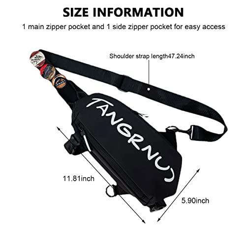 Image of GUSTAVE Crossbody Bag for Men Women with Badges, Waterproof Sling Bag Large Shoulder Bag with Adjustable Strap for Commuting Travel Outdoor Activities Cycling