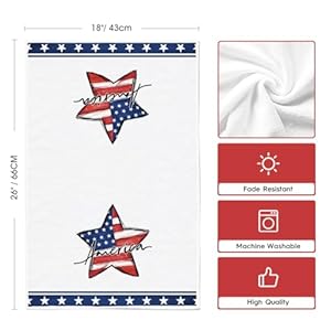 Artoid Mode American Flag Stars Patriotic 4th of July Kitchen Towels Dish Towels, 18x26 Inch Seasonal Summer Decoration Hand Towels Set of 2 Artoid Mode American Flag Stars Patriotic 4th of July Kitchen Towels Dish Towels 18×26 Inch Seasonal Summer Decoration Hand Towels Set of 2
