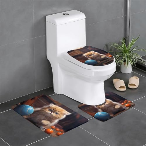 Pratico e funzionale: questo set di 3 tappeti da bagno include un tappetino rettangolare, un tappetino a forma di U e un coperchio a forma di O, fornendo una copertura completa per il pavimento del bagno. Design lavabile a mano e senza candeggina