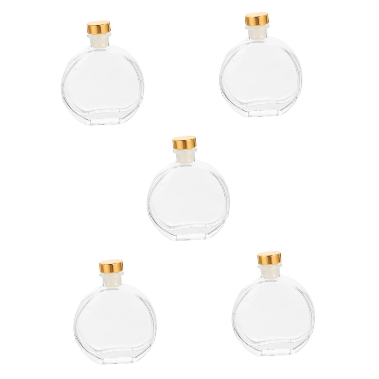 BESTOYARD 5sets Bottiglia Diffusore Trasparente per Aromaterapia con Tappo Contenitore per Fragranze per Casa e Ufficio Design Elegante e Portatile