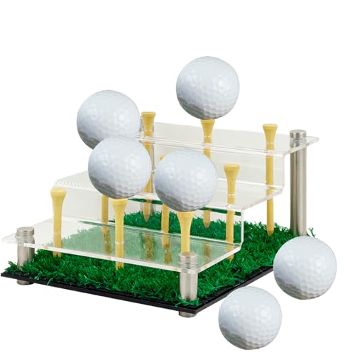 Soporte para pelotas de golf, bandeja acrílica para pelotas de golf, equipo de exhibición para club, softball, tenis, lacrosse, para colocar en el hogar, dormitorio, sala de estar