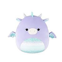 Squishmallows SQCR08593 - Drago Drow 30 cm, peluche ufficiale Jazwares
