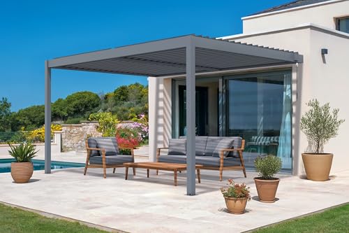 CAZEBOO Pergola Bioclimatique 4x3m Adossée Piana –...