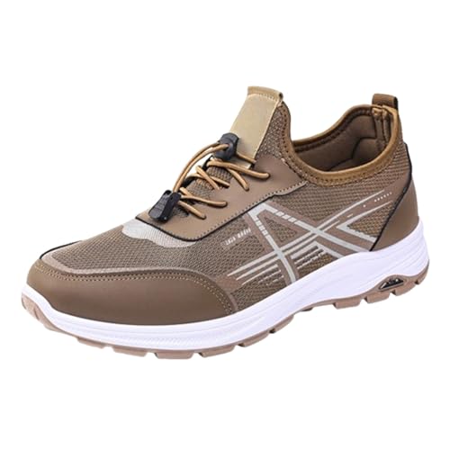 Zapatillas deportivas para hombre, zapatillas de senderismo transpirables, ligeras, ejercicios, zapatillas de correr al aire libre, antideslizantes, tendencias, fitness, zapatillas cómodas, marrón, 44