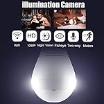 MZYLLN-Spy-Camera-Bulbe-Indoor-WiFi-Full-HD-Bulb-Shape-Fisheye-360-Panoramic-Wireless-WiFi-IP-CCTV-Security-CameraSpy-Camera-WiFiSpy-Camera-for-HomeSpy-Camera-Connect-with-MobileSpy-Camera-for