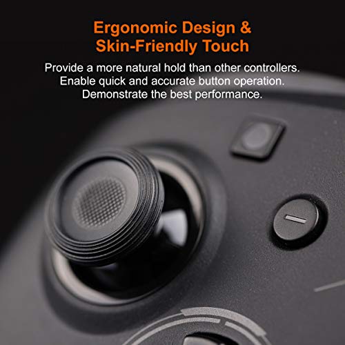 Image of Wireless Gaming Controllers, BIGBIG WON PC Gaming Controller Custom Button, 6-Axis Gyro, Dual Shock, Macro, Turbo, 2.4GHz Dongle Gamepad for Windows 10 /Android /iOS /Switch Bluetooth Controller Black