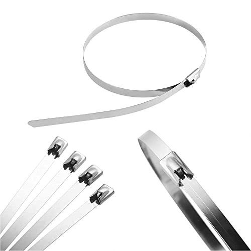 Quattroerre 16084 Self-Locking Stainless Steel Cable Ties for Thermal Insulation Bandages, 4.6 mm x 30 cm, Set of 8