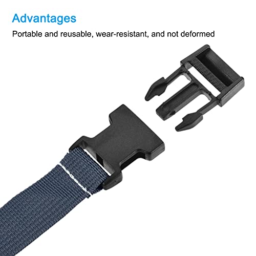 Image of MECCANIXITY Utility Strap with Buckle 1x98 Inch Polyester Quick Release Adjustable Belt for Travel Outdoor Bag Luggage Packing (Navy Blue, Pack of 2)