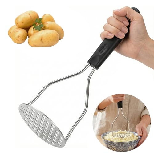 Waelthkey Potato Ricer Stainless Steel Potato Masher Heavy Duty Potato Ricer Masher with Fine Grid Ergonomic Non Slip Handle for Smooth Mashed Potatoes Masher