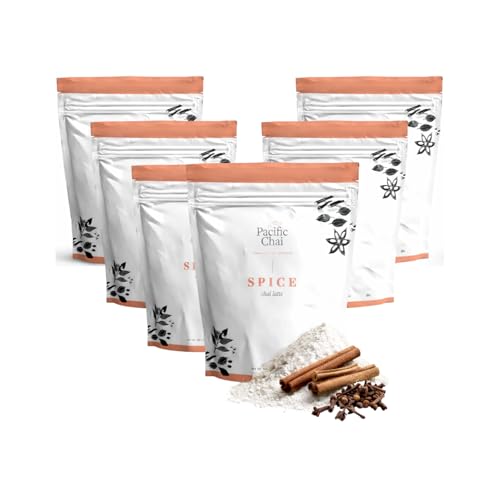 Pacific Chai Spice Chai Latte Powder Mix, Instant Hot, Iced or Blended Chai Tea Latte, 3 lb (Pack of 6)