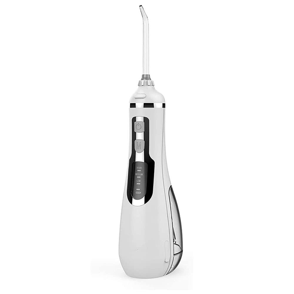 Idropulsore portatile dentale irrigatore orale con 3 modalità, 4 punte a getto sostituibili, detergente per denti impermeabile ricaricabile per casa e viaggio -200 ml serbatoio staccabile