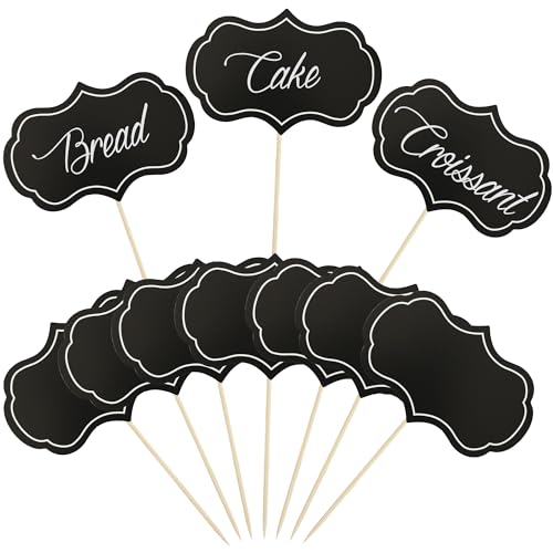 Chalkboard Cupcake Picks, Food Name Tags for Buffet 100 Pieces,