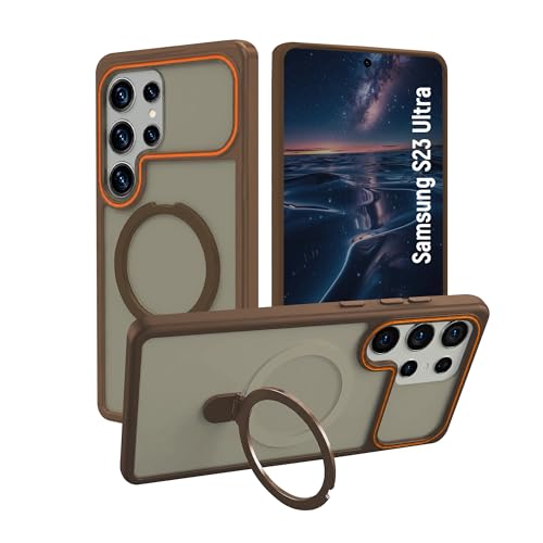 Image of AIBEX Back Cover for Samsung Galaxy S24 5G MagSafe Compatible | Slim Case with Wireless Charging Support | Anti-Scratch, Shockproof, Anti-Fingerprint & Lightweight Military Protective Cover - Brown