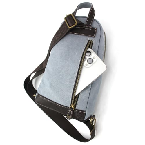 Image of CHALA Canvas Sling Bag Women RFID Protected Canvas Crossbody Backpack with Adjustable Strap