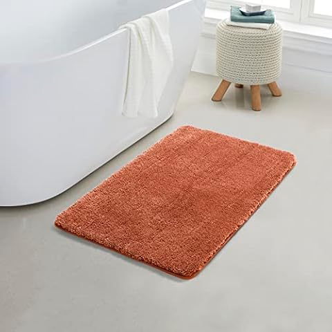 Yafa Home Fashion 24" X 35" Bath Rug Mat, Thick & Soft Microfiber Plush Shaggy Bathrug, Machine Washable Bathmat, Non-Slip Rubber Backing Bath Mat for Bathroom Floor, Tub and Shower Cover
