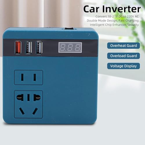 Image of 120W Lithium Battery Inverter Multifunction 21V to 220V AC Dual-Engine Intelligent Multiple Protections with Voltage Display Function