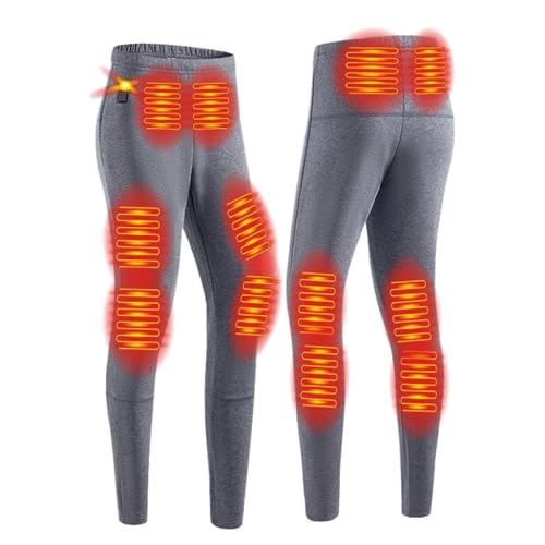 VLOBAOM Women's Heated Thermal Underwear Top, Heated Pants for Men, Fleece Lined Thermal Underwear Shirts Pants,2XL, Grey Women Pants