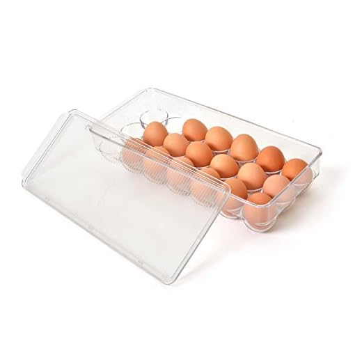 Totally Kitchen Plastic Egg Holder, BPA Free Fridge Organizer with Lid & Handles, Refrigerator Storage Container, 21 Egg Tray, Clear